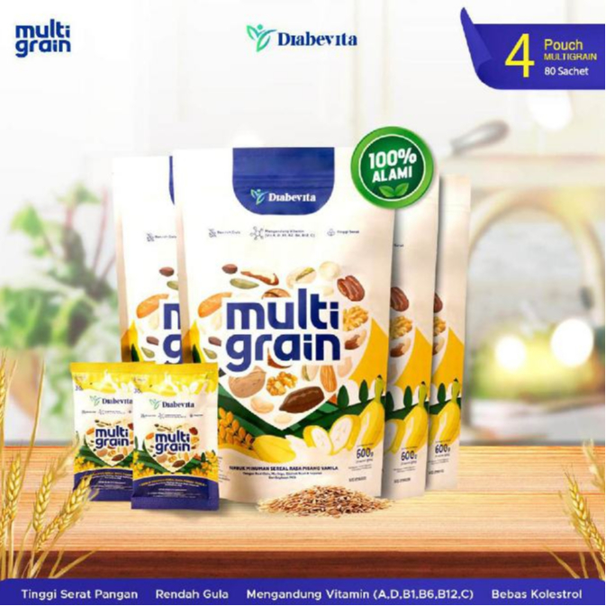 

Diabevita Multigrain Rasa Pisang Vanila Minuman Untuk Diabetes Minuman Tinggi Serat Bebas Gula (4 Pouch)