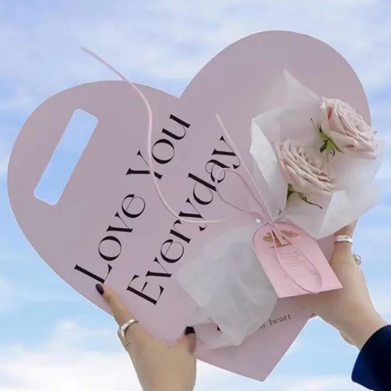 

Heart Single Bouquet Hand Bag Papan Ucapan Bentuk Hati Love Shape Buket Single