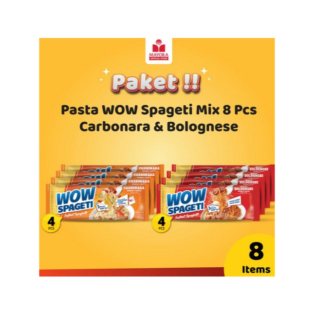 

Pasta WOW Spageti Mix 8 Pcs Carbonara & Bolognese