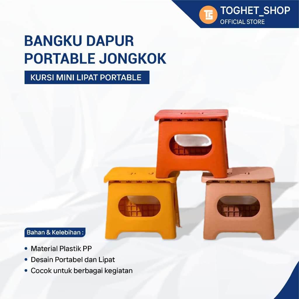 Bangku Dapur Kamar Mandi Kursi Mini Lipat Portable Kursi Bangku Duduk Jengkok Jongkok Mini Plastik