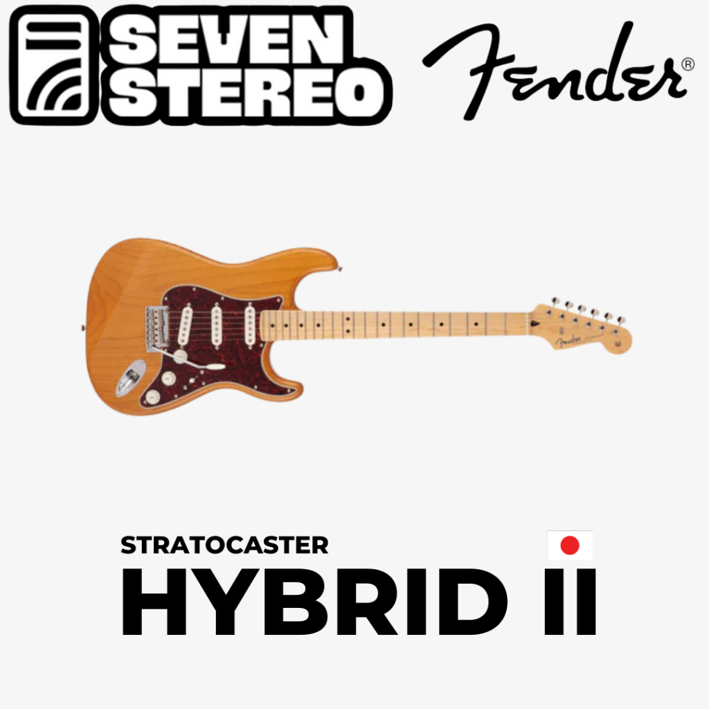 Fender Japan Hybrid II Stratocaster Electric Guitar, Maple FB, Vintage Natural