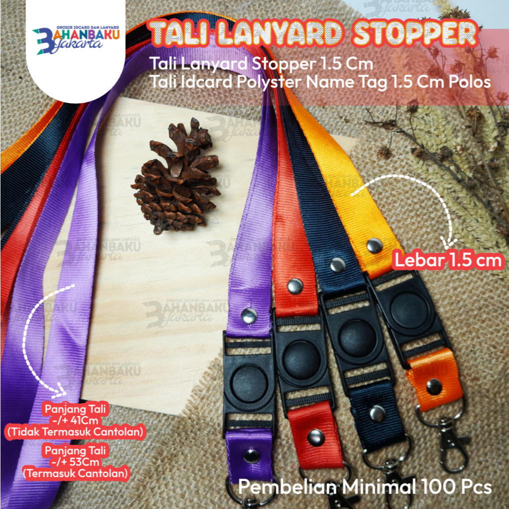 

TALI LANYARD STOPPER 1.5cm / Tali Lanyard Stopper 1.5Cm Tali Id Card Tali Idcard Polyster Name Tag 1,5 Cm Polos
