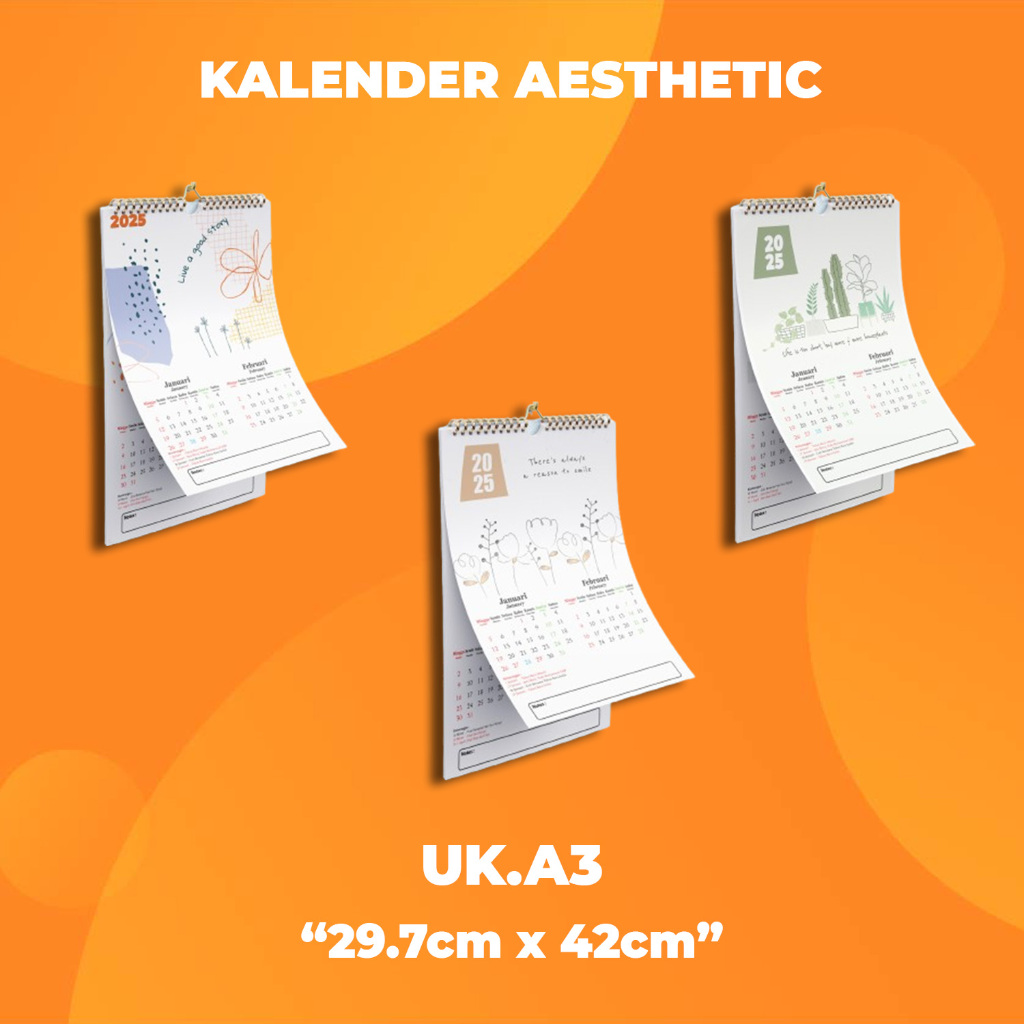 

Kalender Dinding A3 Aesthetic 2025 II Kalender Spiral II Calendar 2025