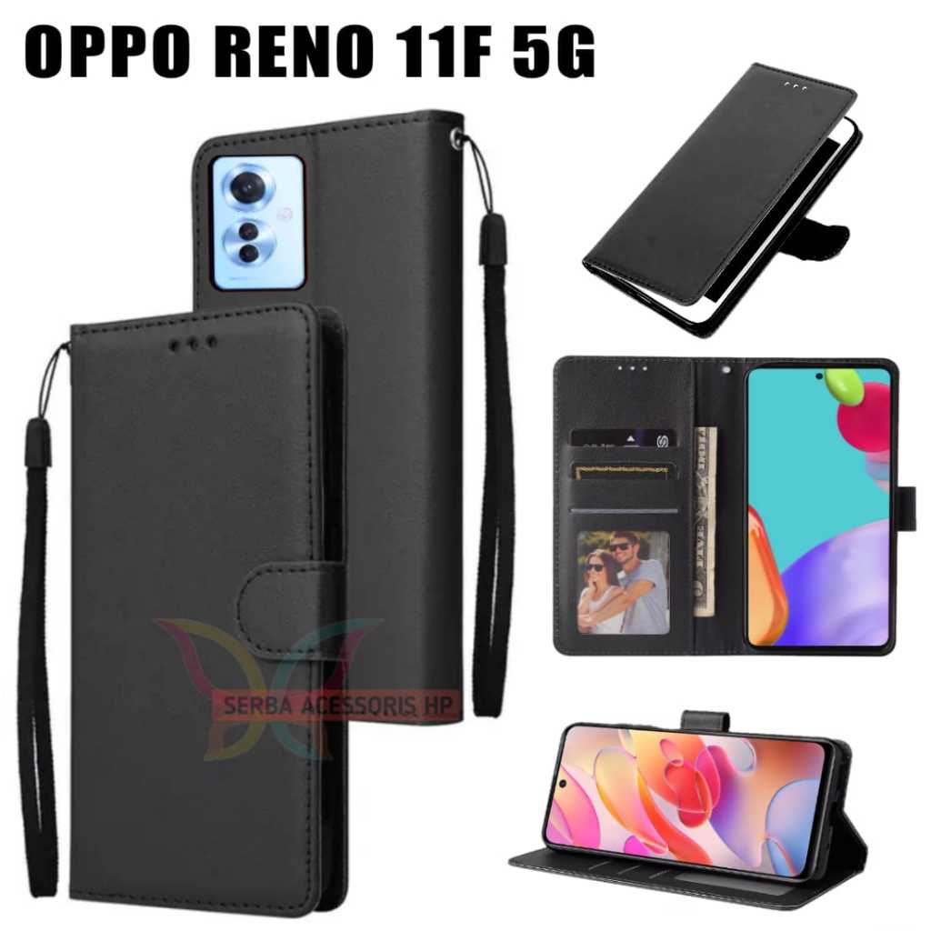 Case dompet OPPO RENO 11F 5G flip dompet Kulit mewah sampul slot kartu