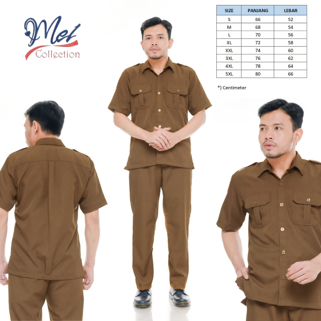 [PREMIUM] Seragam PNS Pemda Pria Khaki Tua Baju ASN Pegawai Negeri/Bahan Semi Wool Adem/Seragam PNS