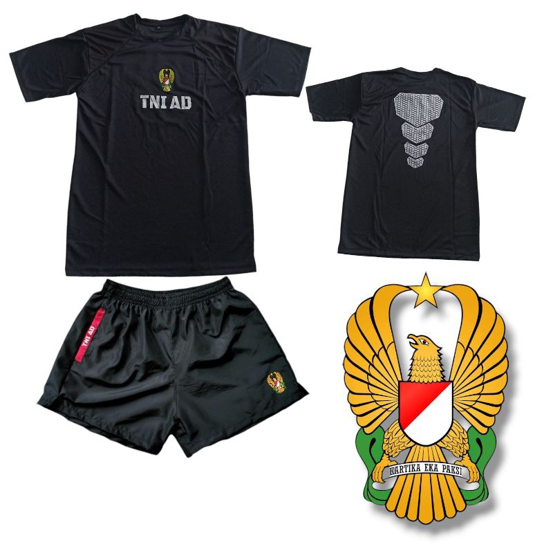 setelan olahraga pria / setelan olahraga pria TNI AD / kaos dryfit TNI AD / celana olahraga pria TNI