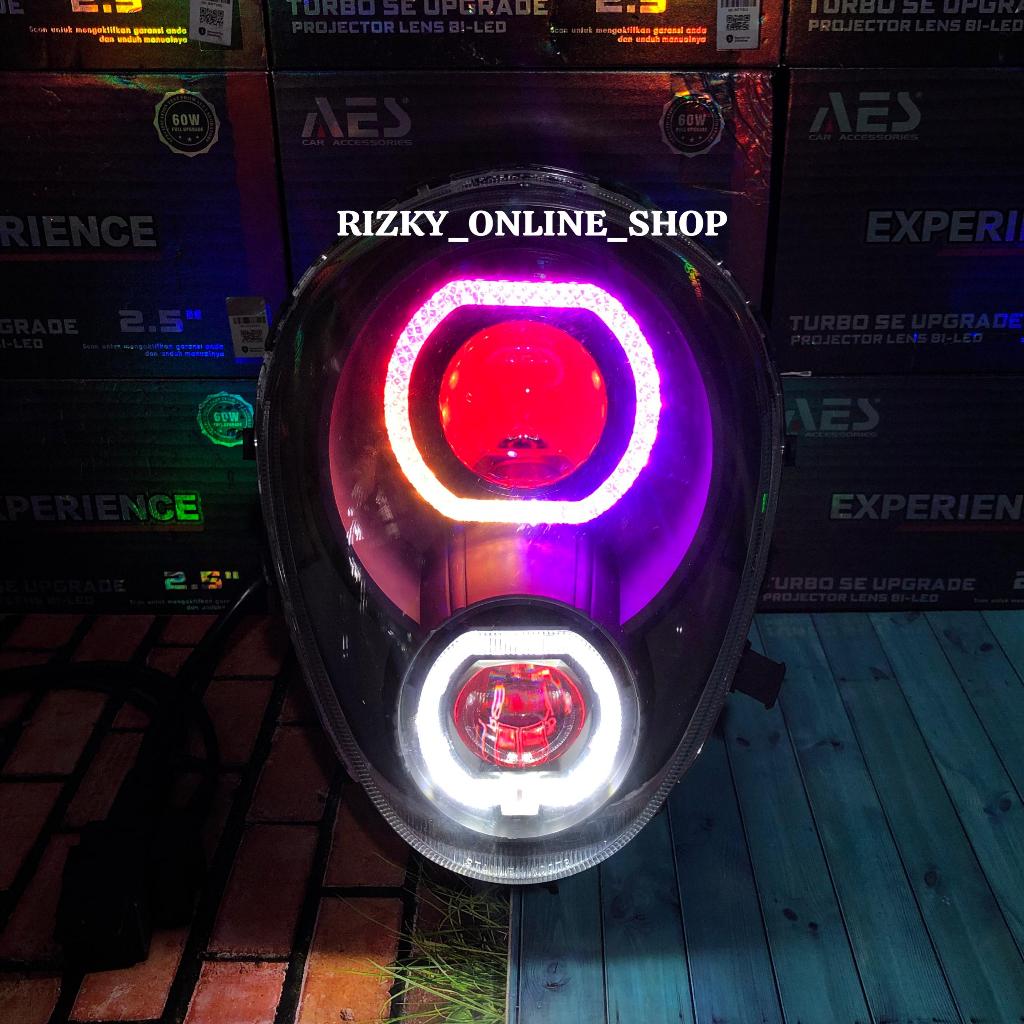 Biled scoopy karbu projector aes turbo exsperience 60 watt fullset reflektor lampu ala ala biled