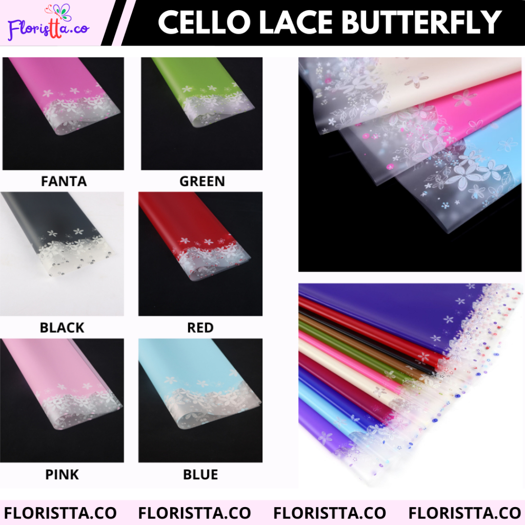 

New Cellophane Lace Butterfly Colored (lembaran)