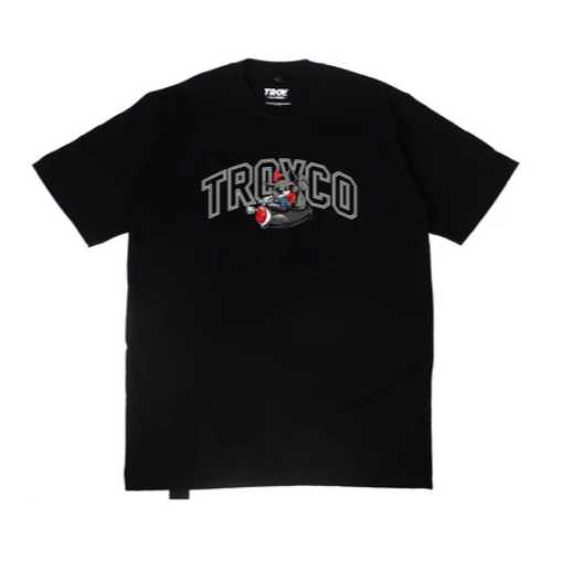 TroyCo T-Shirt Kaos Hitam Graffiti Series Raccoon combed 24s