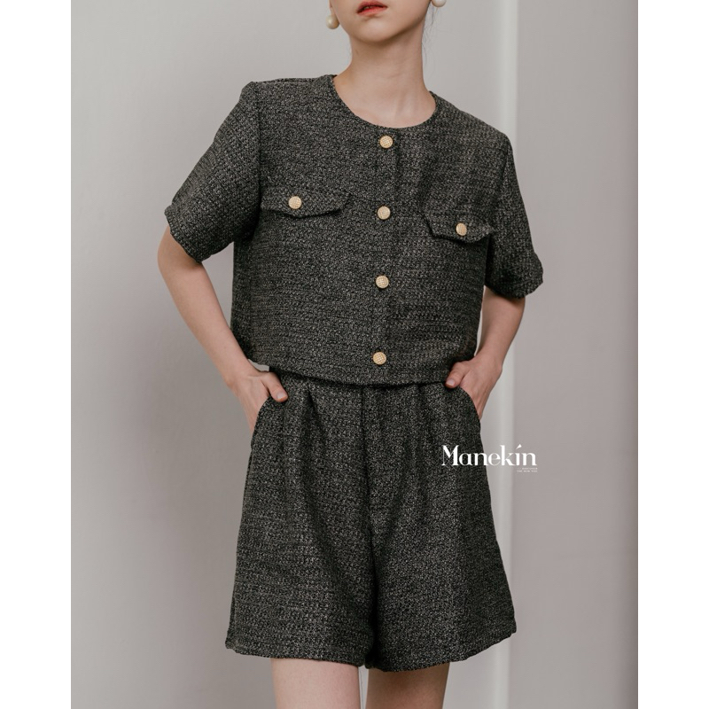 MANEKIN  - Puca Tweed Set / Atasan / Pants / Set / Tweed / Celana Pendek