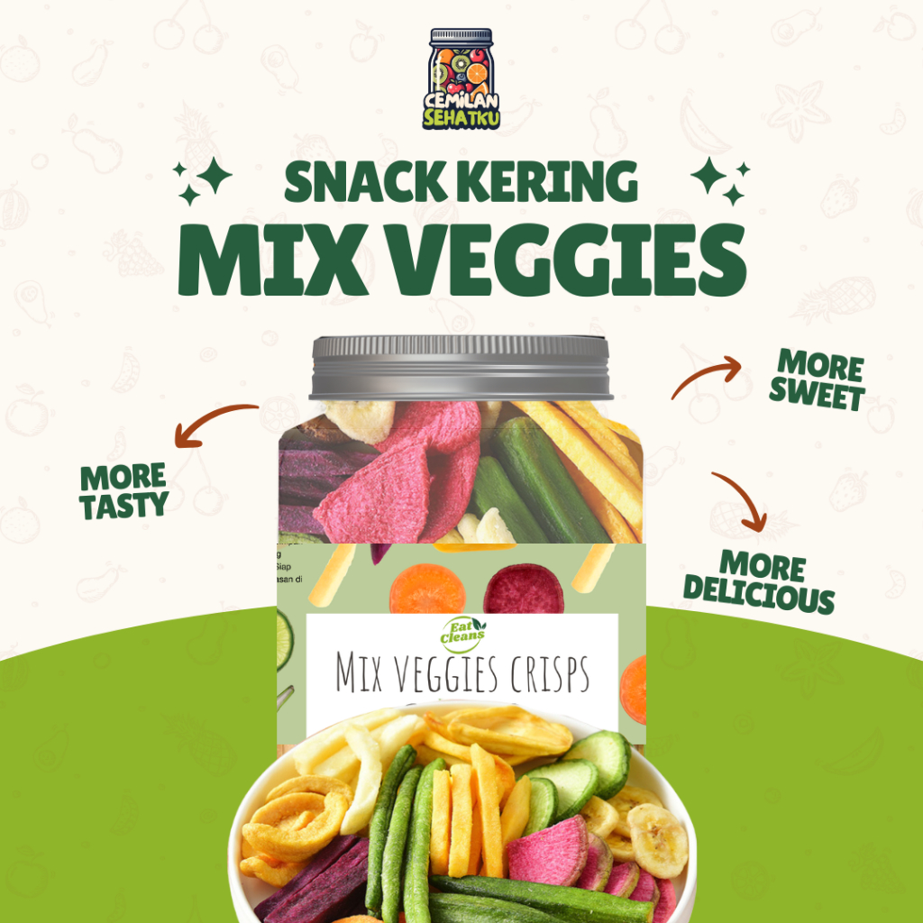 

(HALAL) Snack Mix Veggies Healthy Snack - Cemilan Snack Sayur Buah Kering | Dried Mix Vegetable| Snack Sehat Diet | Guilty Free Snack - Keripik Sayur Kering - Cemilan Sehat - Cemilan Diet