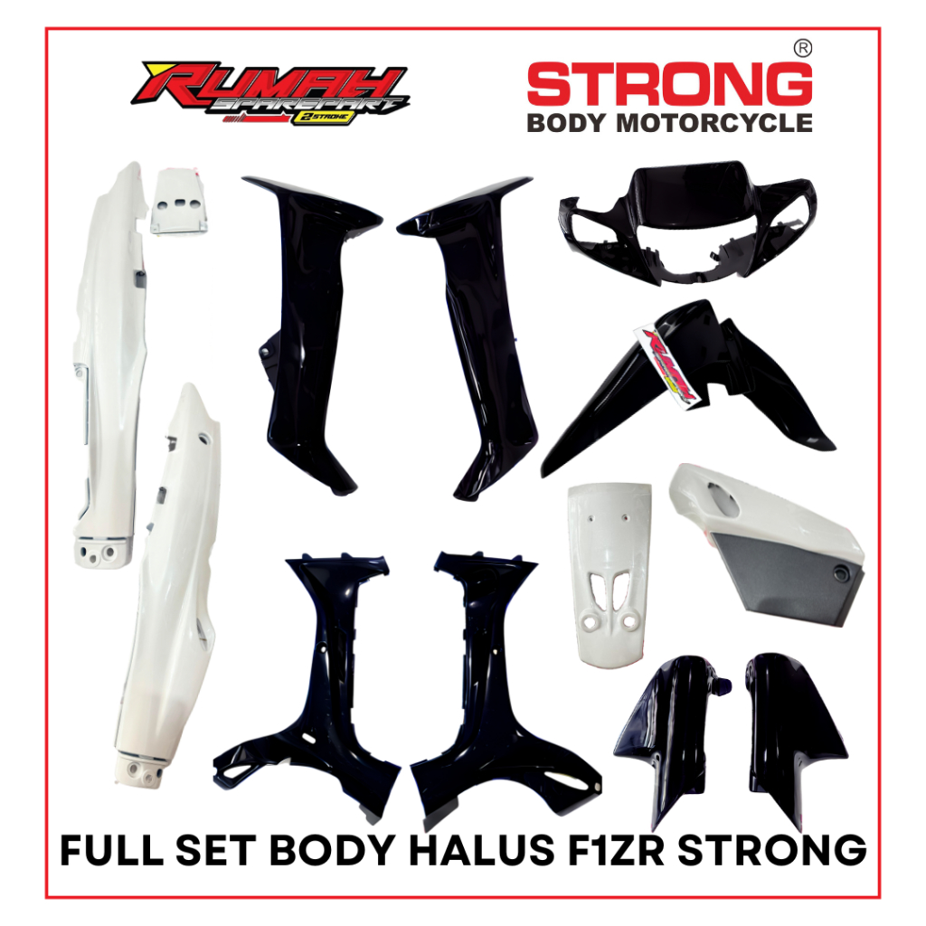 FULL SET BODY F1ZR STRONG -  HITAM FULL / HITAM PUTIH