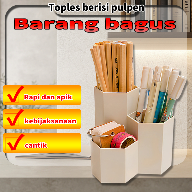 

Kotak Penyimpanan Alat Tulis Tiga Lapis Model Terbaru untuk Meja, Tempat Pensil, dan Penyimpanan Kuas Makeup