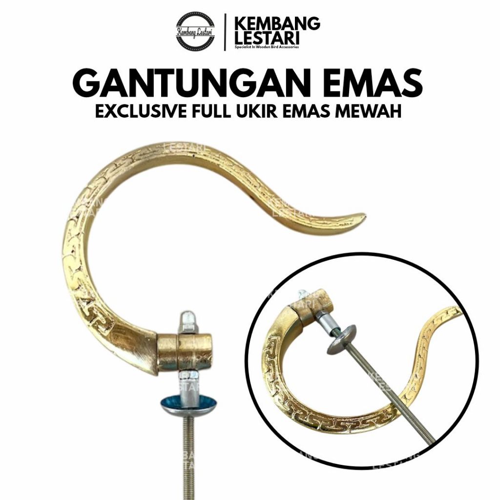 GANTUNGAN SANGKAR BURUNG GOLD EMAS CUNGKOK UNTUK KANDANG MURAI KANDANG KOTAK