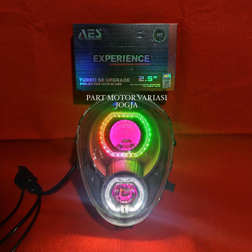 REFLEKTOR SCOOPY KARBU PROJIE BILED AES EXSPERIENCE 70 WATT FULLSET HEADLEMP