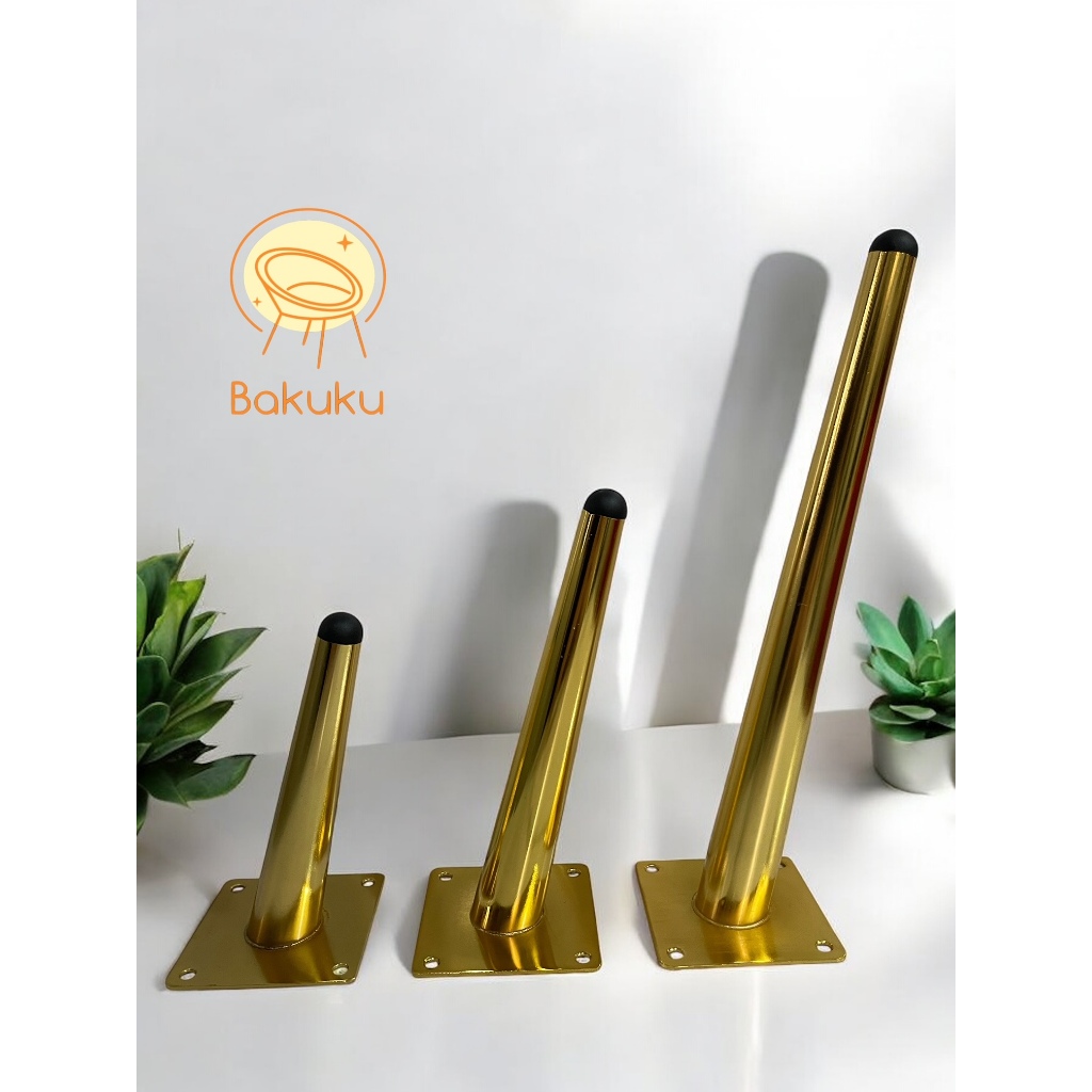 Kaki Sofa Retro Besi Emas / Kaki Kursi Besi Gold / Kaki Emas Sofa/ Kaki SOK - Premium Metal GOLD Sof
