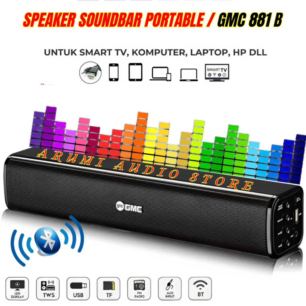 Speaker Portable Bluetooth Gmc 881B Fm Radio Usb Nge Bass | Speaker Bluetooth Gmc 881b Speaker Bluet