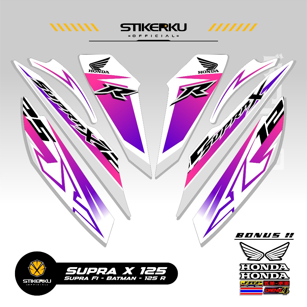 STRIPING SUPRA X 125 MOTIF X74 STIKER SUPRA BATMAN 125 2008 2013 STICKER WAVE 125 STIKERKU DECAL