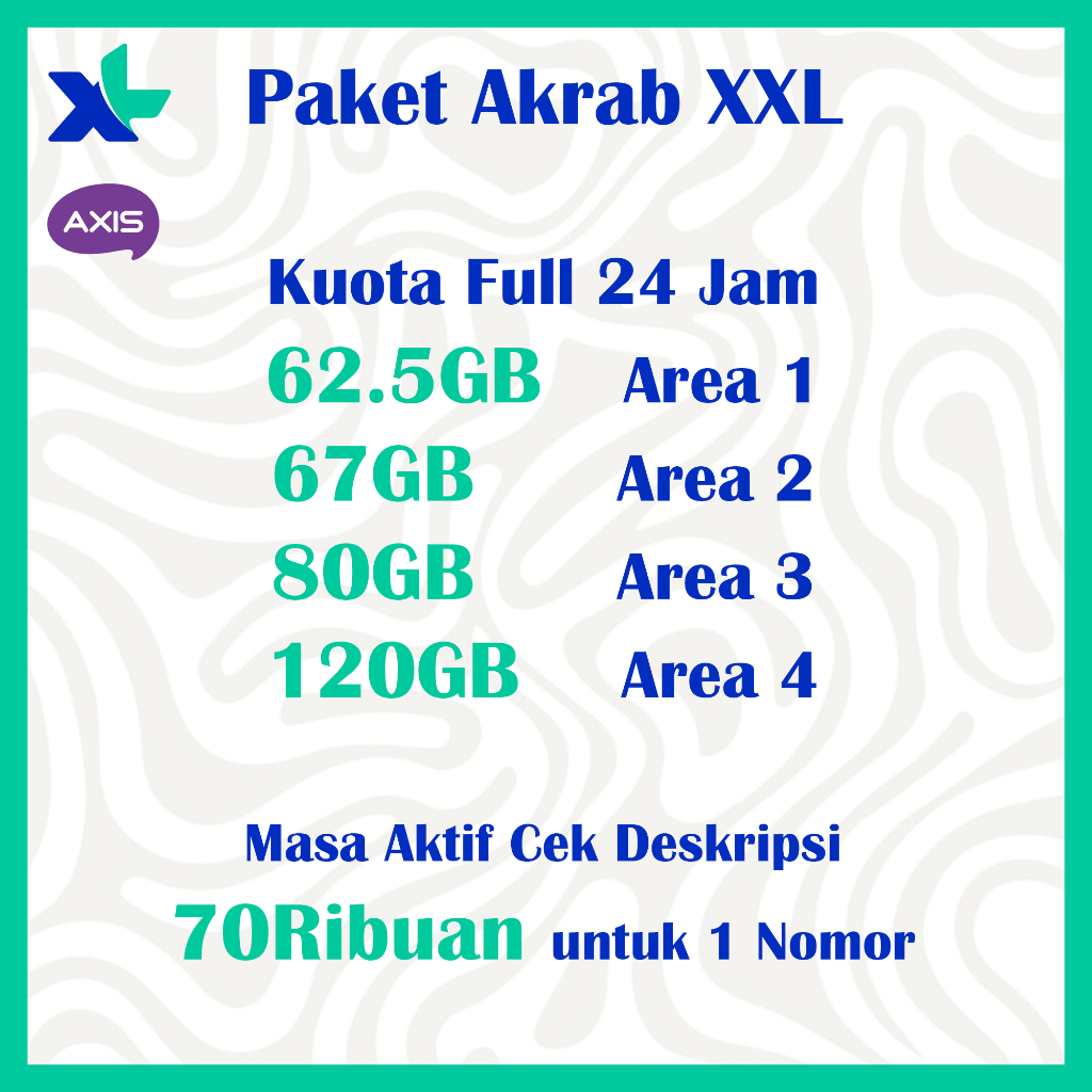 Sharing Kuota Paket Akrab XL 62.5GB Hingga 120GB Full 24 Jam