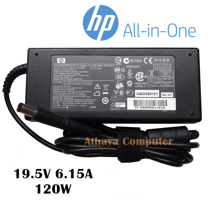 Power Adaptor Hp Pavilion 20 Pc-All-in-one Model 20-A200I 19.5V 6.15A