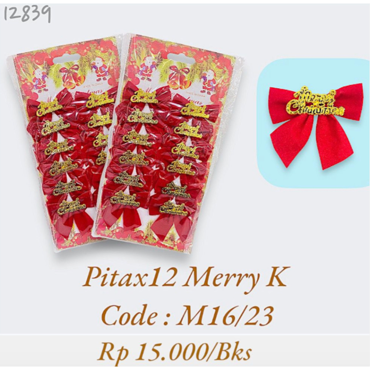 

Pita Natal Merry Christmas Isi 12pcs / Hiasan Natal