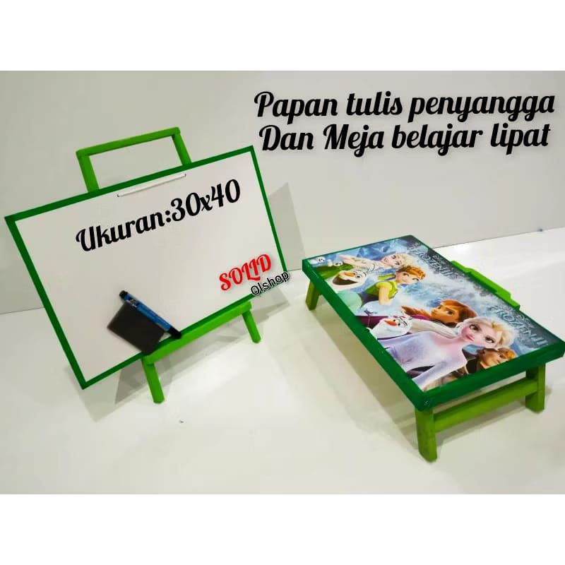 

1set meja belajar anak.papan tulis penyangga free sepidol ukuran.30x40cm