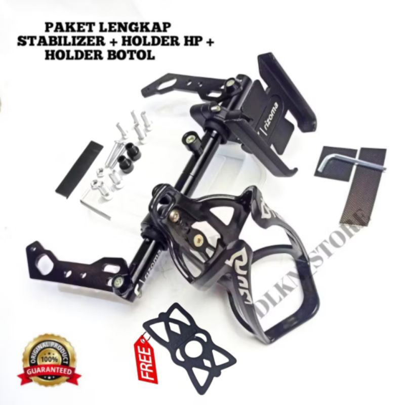 Holder HP paket lengkap + holder botol + stabilizer motor Nmax, vario new, aerok dll