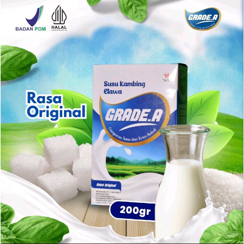 

Mocca Jaya-SUSU KAMBING ETAWA GRADE.A 200GR BOX RASA ORIGINAL