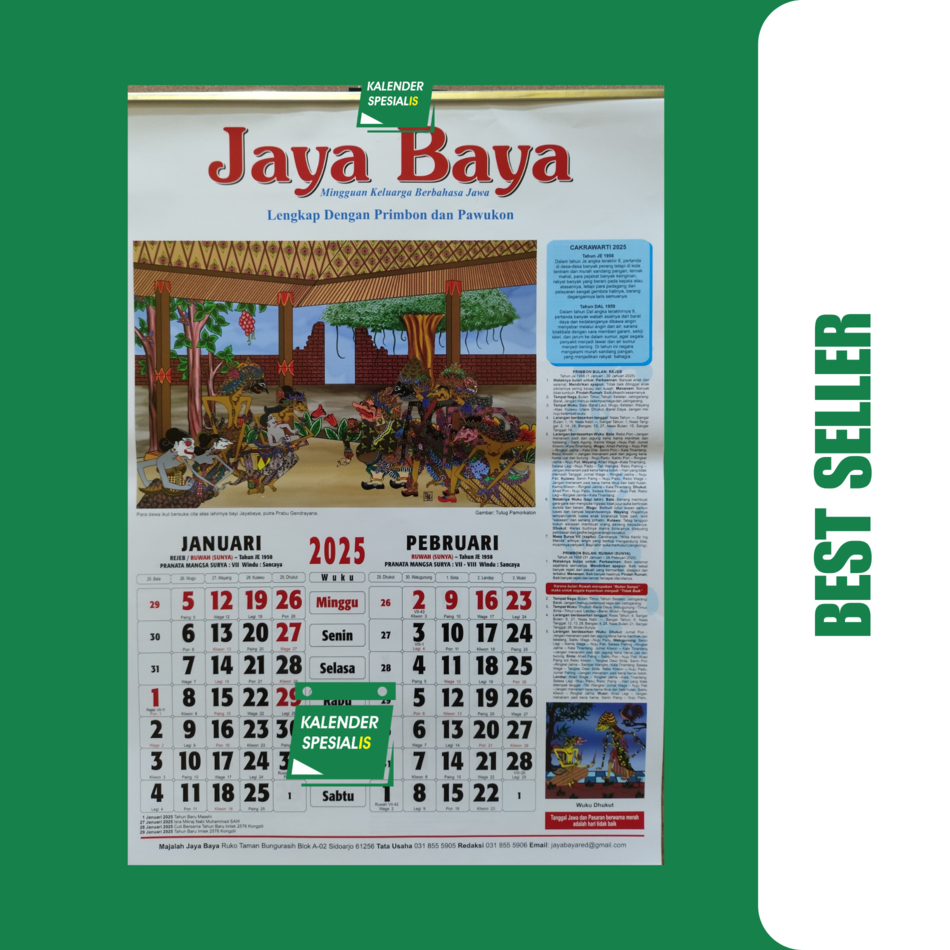 KALENDER JAYA BAYA - KALENDER JAYABAYA 2025 ORIGINAL LENGKAP PRIMBON JAWA