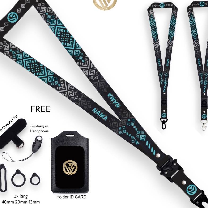 

KF7 Craft Custom Nama Magic Square Motif Gantungan Holder ID Card