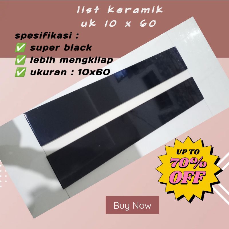 list keramik dinding minimalis super black hitam polos ukuran 10x60