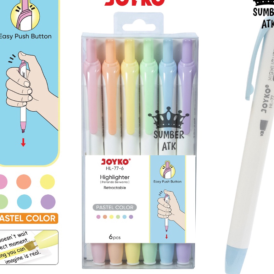 

HJ6 Penanda Berwarna Hhlhter Joyko HL776 Warna Pastel Color