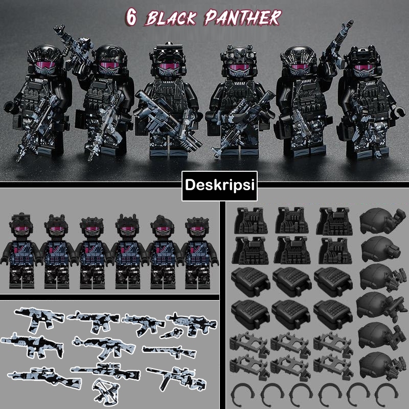 Mainan Bricks Minifigure Military Army SWAT Pack