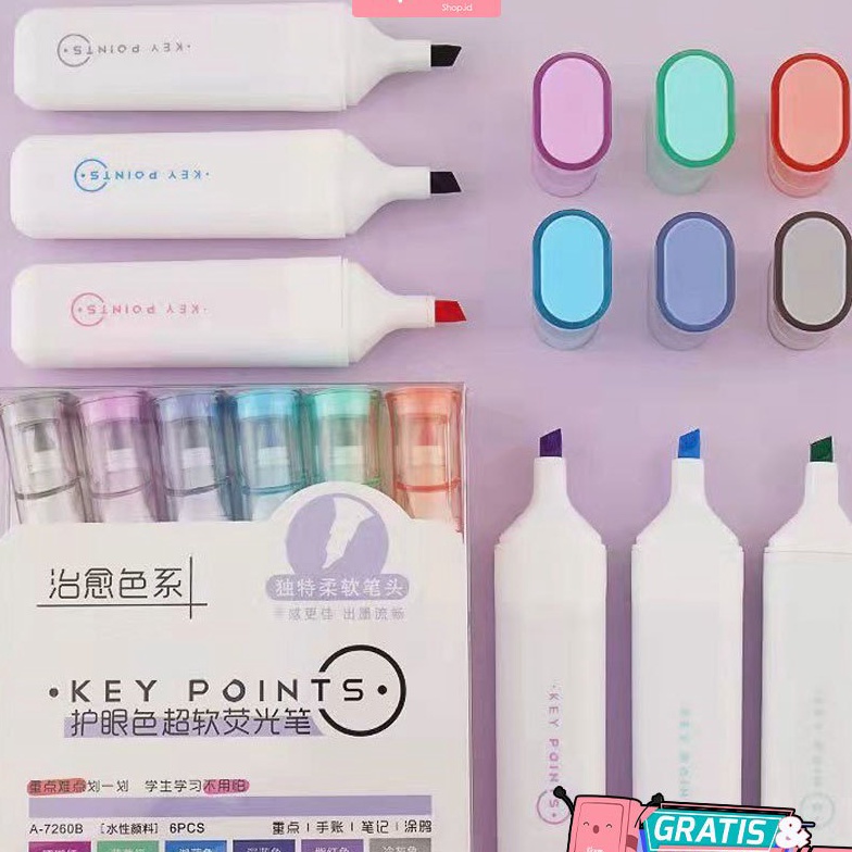 

Terjangkau 6PCS Stabilo Hhlhter macaron warna pastel cute Colour pen jurnal marker