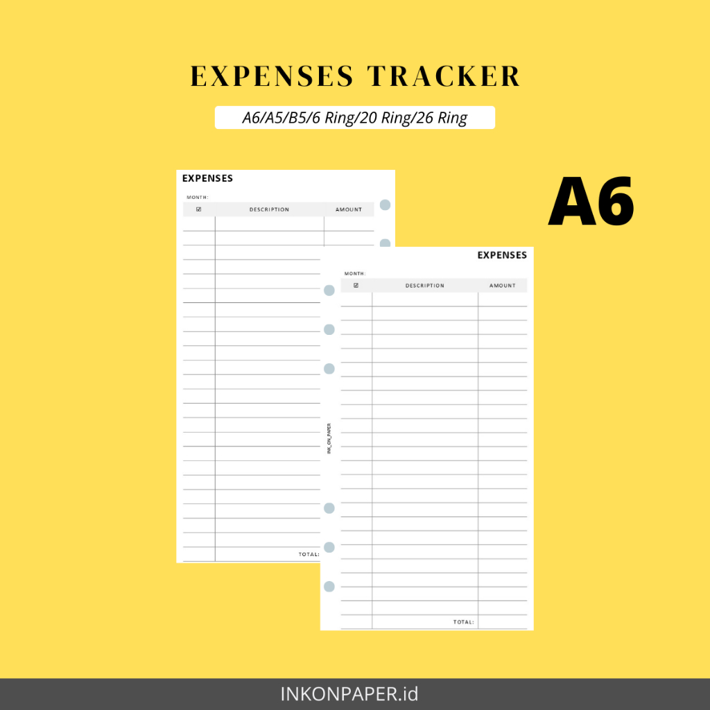 

A6 - Financial Planner, Income & Expenses Tracker by INK_ON_PAPER