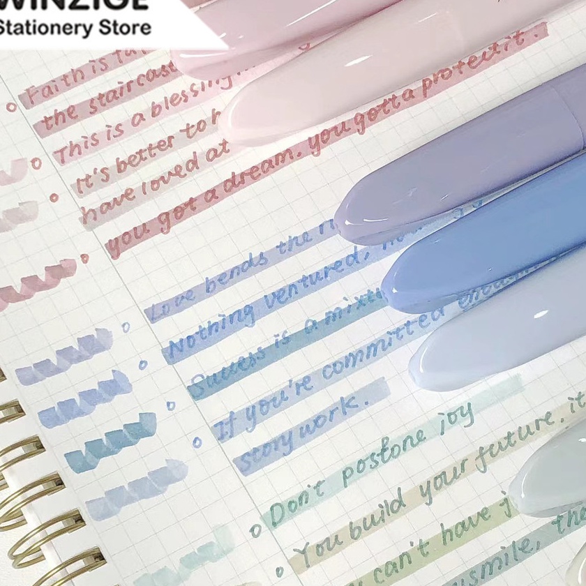 

KF7 Winze Set 4pcs Hhlhter Stabilo Pastel Spidol Warna Warni Morandi Hhliter Lucu Journal Marker Pen Alat Tulis Stationery