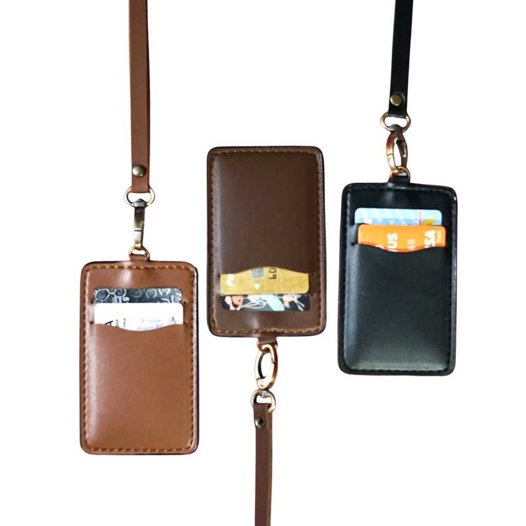 

H7Y Lanyard ID Card Kulit Tempat ID Card Kalung dengan Kulit tebal cocok buat Gantungan ID Card