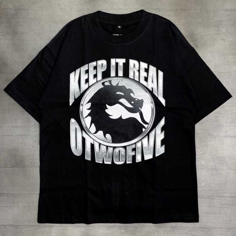 KAOS KEEP IT REAL X OTWOFIVE BORN 2 HATE Black Cotton combed 24s