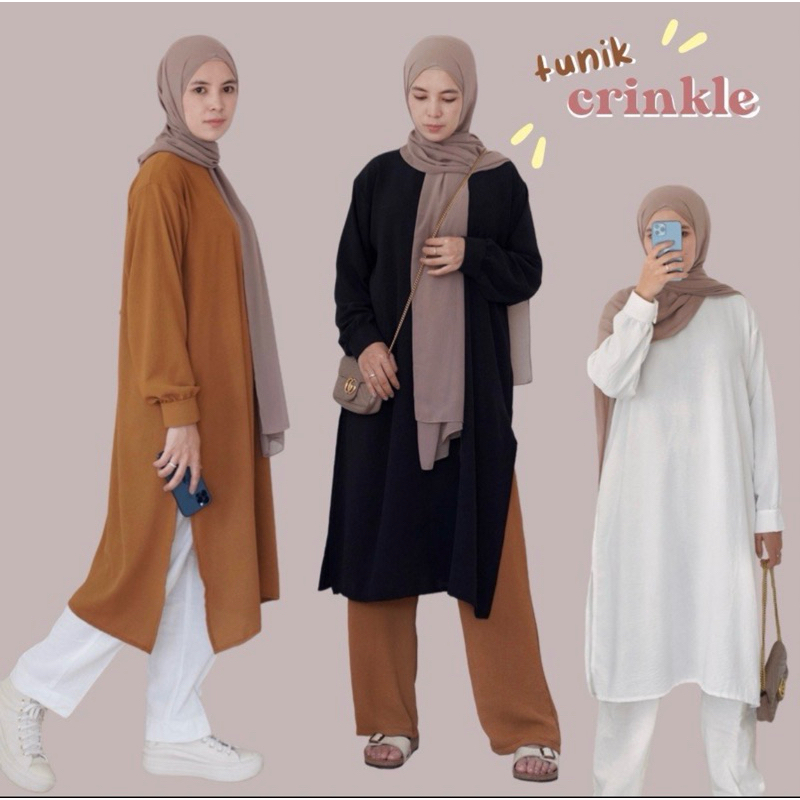 TUNIK CRINKLE AIRFLOW PREMIUM TUNIK CRINKLE TUNIK AIRFLOW LONGTUNIK CRINKLE AIRFLOW LONGTUNIK MURAH 