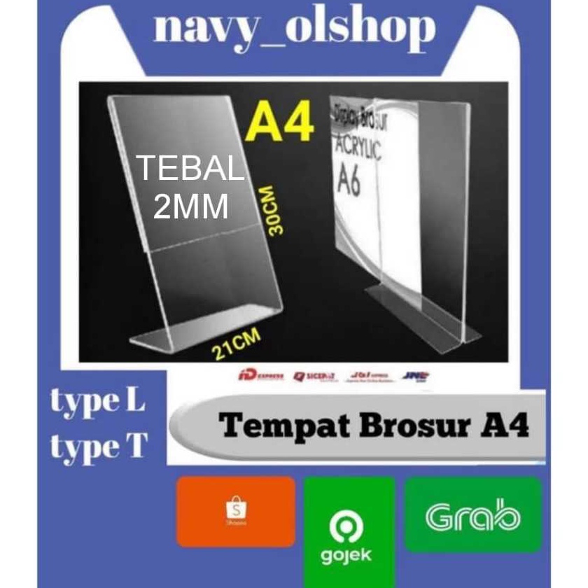 

KF7 TEMPAT BROSUR TENT HOLDER TENT CARD AKRILIK DISPLAY UKURAN A4