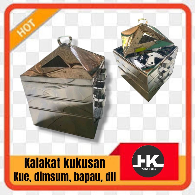 klakat kukusan dandang susun 3 ukuran 30x30x55 CM , bahan stainless steel anti karat awet,  cocok un