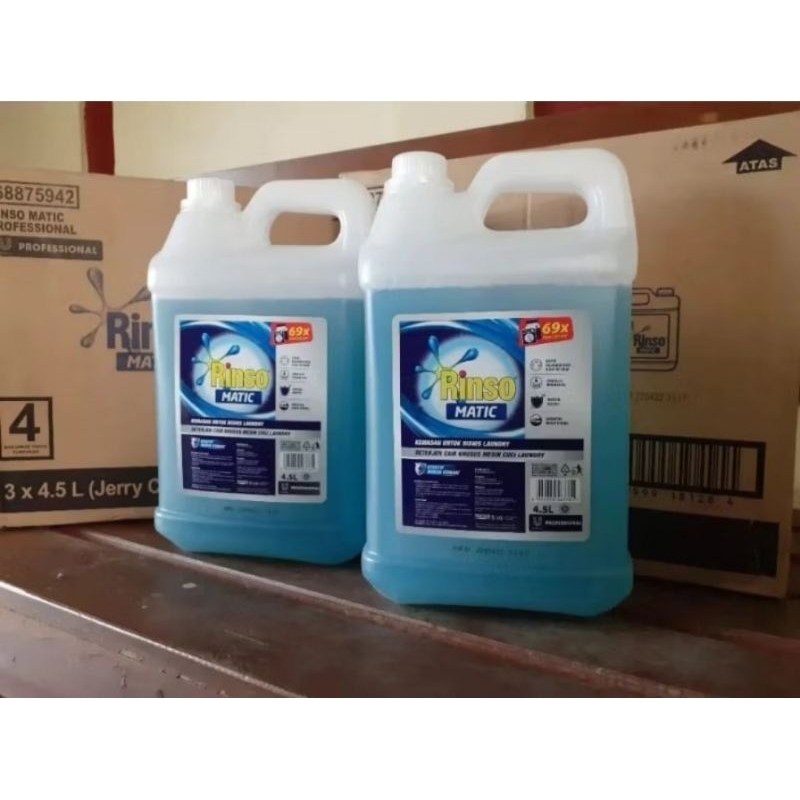 Deterjen Cair Khusus Mesin Cuci Usaha Laundry Kiloan 4,5 Liter Isi 3 Jerigen