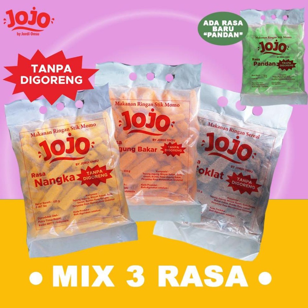 

Murah Diskon JOJO MAKANAN RINGAN SNACK MOMO 1KG MIX 3 RASA SNACK TANPA GORENG