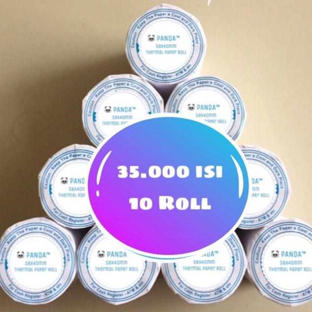 

Hemat 5 Weekend KERTAS STRUK KASIRPPOB PAPER ROLL 58x4 MM THERMAL POS RECEIPT MINI PORTABLEMOBILE PRINTER 58MM
