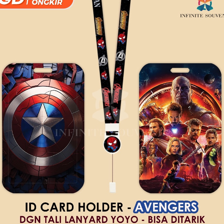 

KI3 N17 ID Card Holder Tali Yoyo Avengers Nametag Yoyo Marvel Card Holder Yoyo Spiderman Hulk Thor Captain America Ironman Card Holder Tali Bisa Ditarik