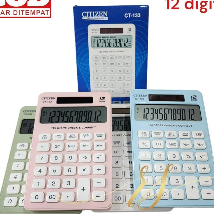 

Bonus CALCULATOR CITIZEN 133 CT 133 COLOUR SERIES 12 DIT CHECK ULANG DAN CORRECT KALKULATOR WARNA