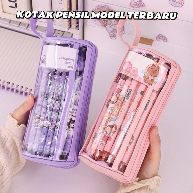 

Tempat Pensil Multifungsi / Tas Perlengkapan Kantor Dan Anak Sekolah / Kotak Pensil Aesthetic