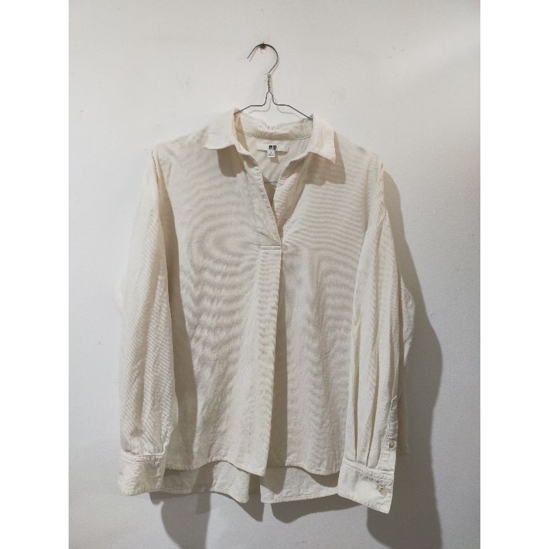 BLOUSE CORDUROY V-NECK UNIQLO