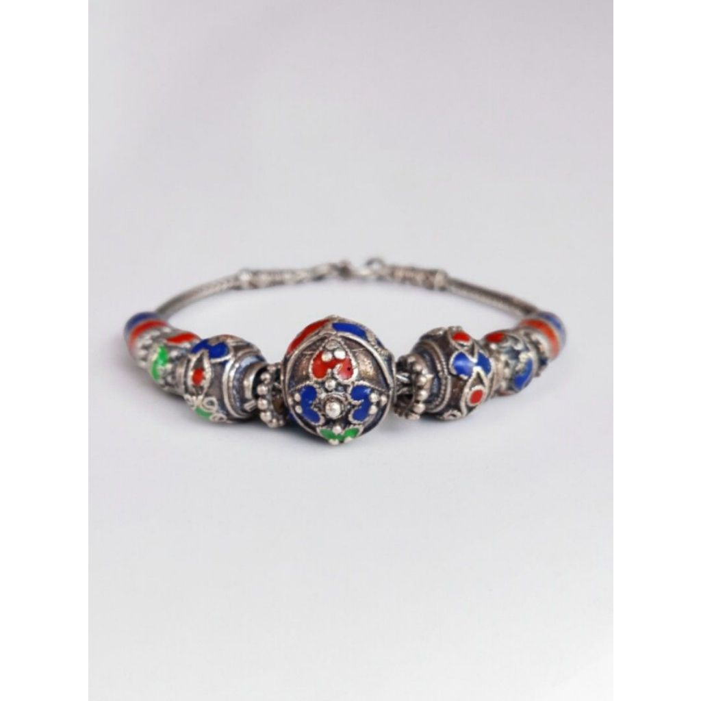 Gelang enamel perak silver 925 etnik india tibet china Thailand sterling Silver