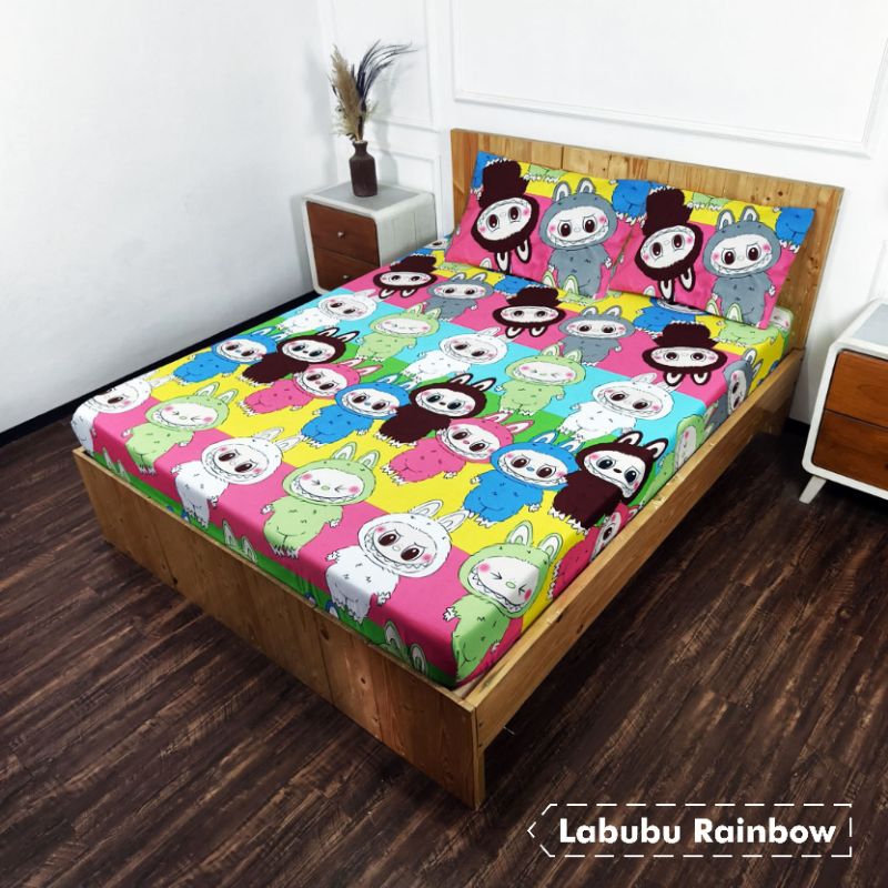 sprei rainbow labubu